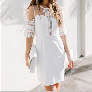 VICI new w/tags crochet white mesh dress